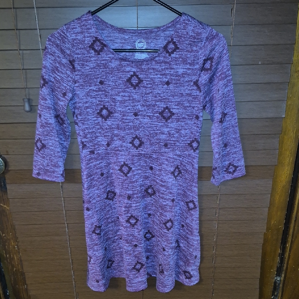 Wonder Nation Purple Patterned Kids Casual Dress